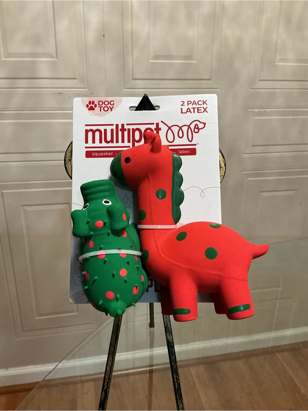 NEW (S) Dog Toy Set Latex Christmas Theme Red Green | Multipet